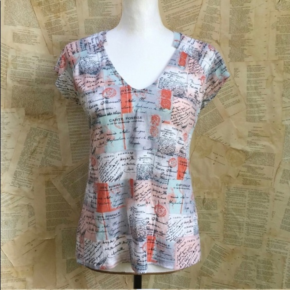 Anthropologie Porridge Postcard Print Tee
